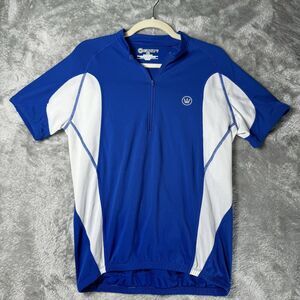 Canari Cycling‎ Jersey Adult Medium Blue White Half Zip Bike Mens